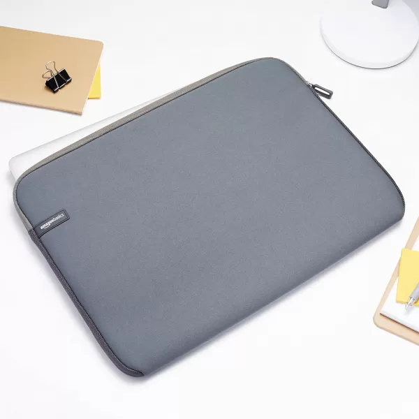 Amazon Basics 14Inch Laptop Sleeve Protective Case with Zipper  BlackGray 173 Inch 1Pack