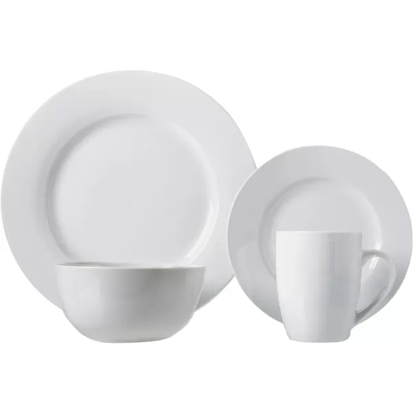 Amazon Basics 16Piece Porcelain Kitchen Dinnerware Set with Plates Bowls and Mugs Service for 4  WhiteAmazon Basics 16Piece Porcelain Kitchen Dinnerware Set with Plates Bowls and Mugs Service for 4  White