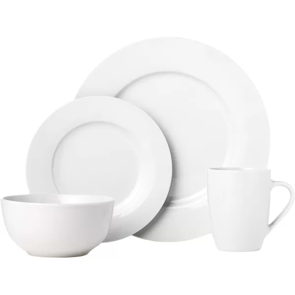 Amazon Basics 16Piece Porcelain Kitchen Dinnerware Set with Plates Bowls and Mugs Service for 4  WhiteAmazon Basics 16Piece Porcelain Kitchen Dinnerware Set with Plates Bowls and Mugs Service for 4  White