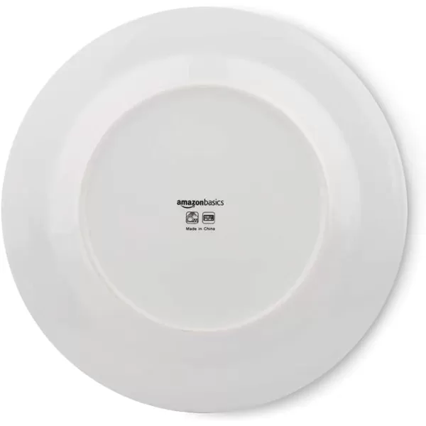 Amazon Basics 18Piece Kitchen Dinnerware Set Plates Dishes Bowls Service for 6 White Porcelain CoupeBranches