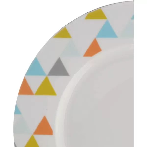 Amazon Basics 18Piece Kitchen Dinnerware Set Plates Dishes Bowls Service for 6 White Porcelain CoupeBright Pyramid