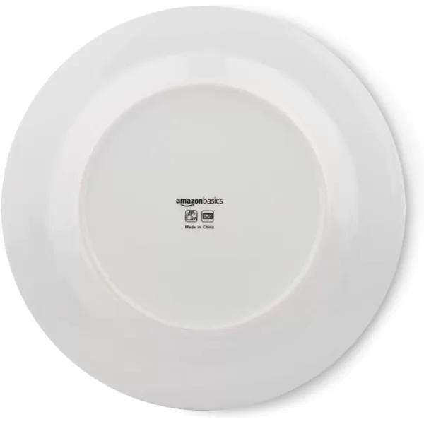 Amazon Basics 18Piece Kitchen Dinnerware Set Plates Dishes Bowls Service for 6 White Porcelain CoupeBright Pyramid