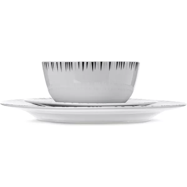Amazon Basics 18Piece Kitchen Dinnerware Set Plates Dishes Bowls Service for 6 White Porcelain CoupeBungalow