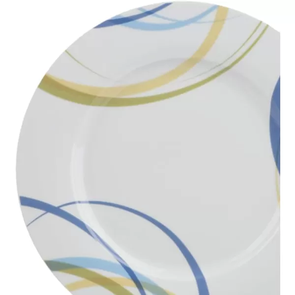 Amazon Basics 18Piece Kitchen Dinnerware Set Plates Dishes Bowls Service for 6 White Porcelain CoupeCool Ribbons