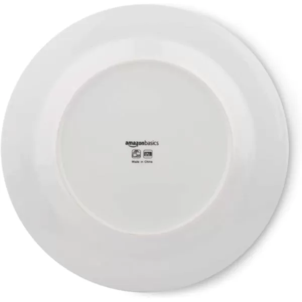 Amazon Basics 18Piece Kitchen Dinnerware Set Plates Dishes Bowls Service for 6 White Porcelain CoupeCool Ribbons
