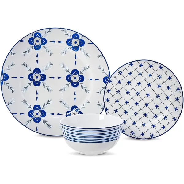 Amazon Basics 18Piece Kitchen Dinnerware Set Plates Dishes Bowls Service for 6 White Porcelain CoupeCottage