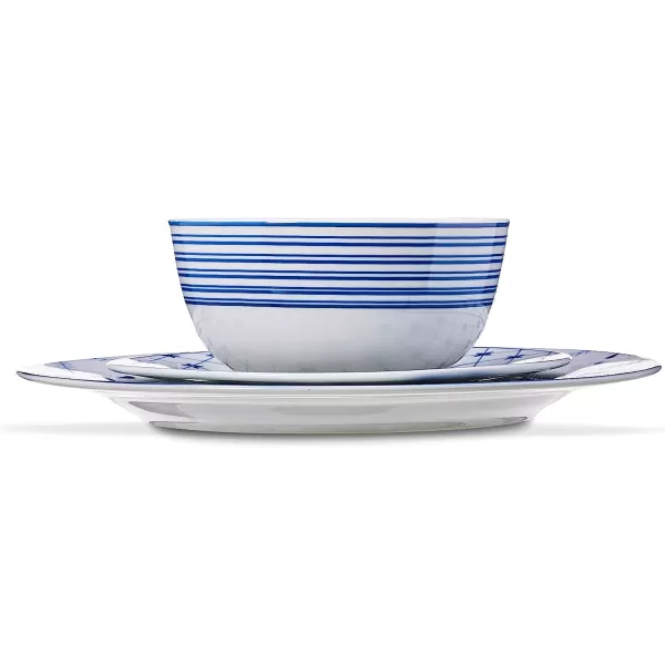 Amazon Basics 18Piece Kitchen Dinnerware Set Plates Dishes Bowls Service for 6 White Porcelain CoupeCottage