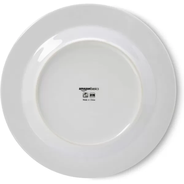 Amazon Basics 18Piece Kitchen Dinnerware Set Plates Dishes Bowls Service for 6 White Porcelain CoupeDots