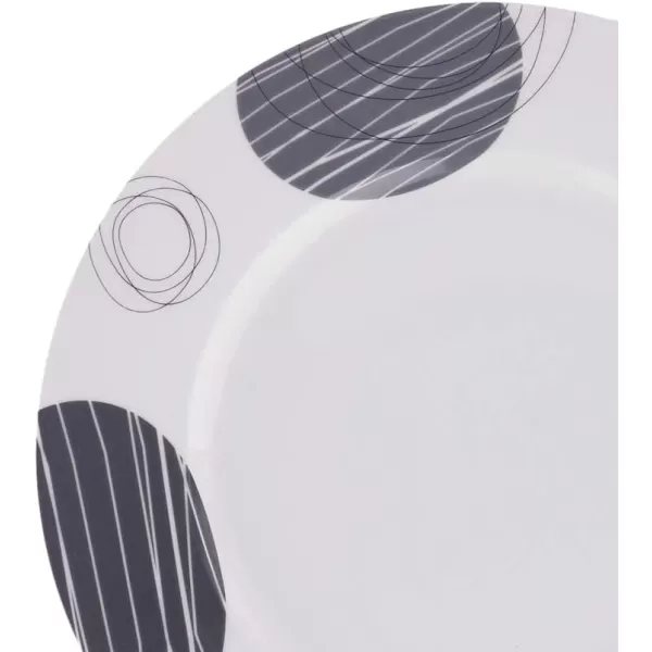 Amazon Basics 18Piece Kitchen Dinnerware Set Plates Dishes Bowls Service for 6 White Porcelain CoupeSpotted