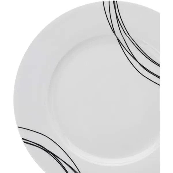 Amazon Basics 18Piece Kitchen Dinnerware Set Plates Dishes Bowls Service for 6 White Porcelain CoupeStatement