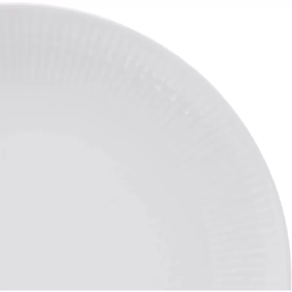 Amazon Basics 18Piece Kitchen Dinnerware Set Plates Dishes Bowls Service for 6 White Porcelain CoupeWhite with Trim