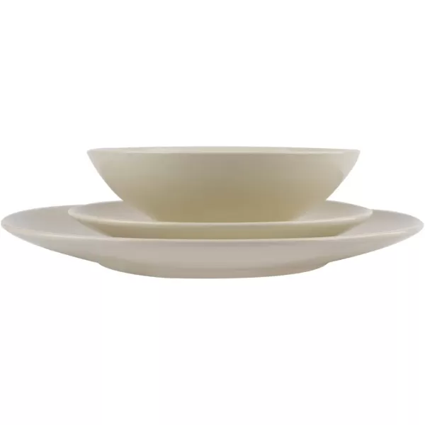 Amazon Basics 18Piece Stoneware Dinnerware Set  Deep Teal Service for 6Cream