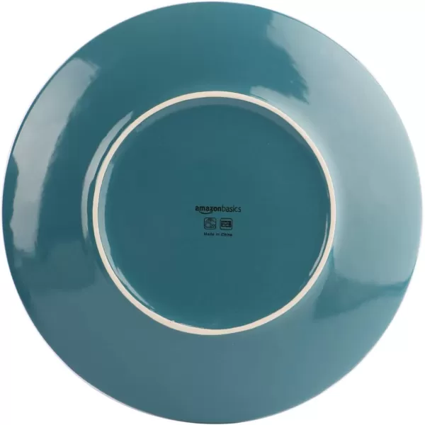 Amazon Basics 18Piece Stoneware Dinnerware Set  Deep Teal Service for 6Deep Teal