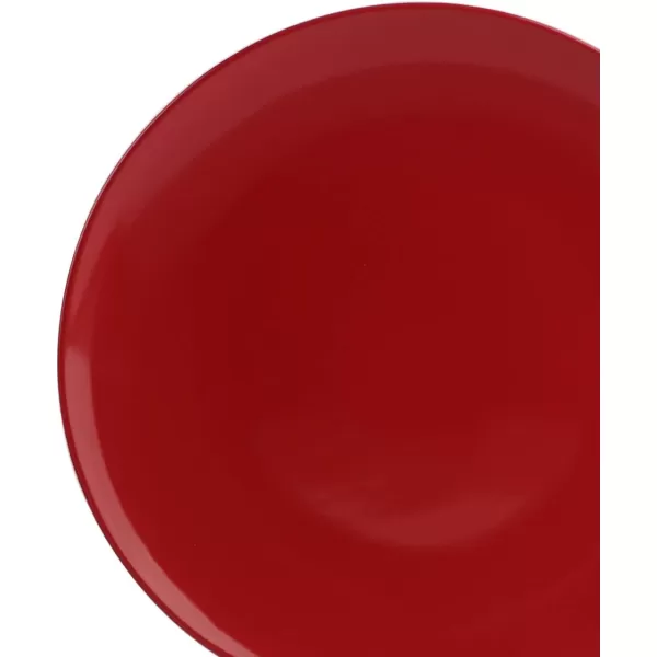 Amazon Basics 18Piece Stoneware Dinnerware Set  Deep Teal Service for 6Fire Engine Red