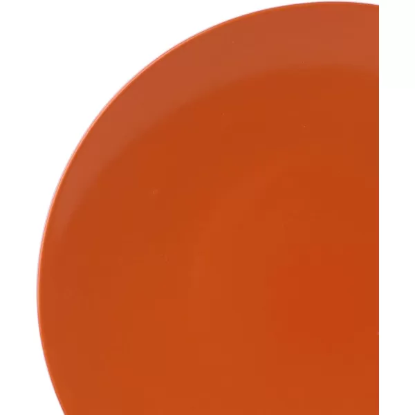 Amazon Basics 18Piece Stoneware Dinnerware Set  Deep Teal Service for 6Tangerine Orange