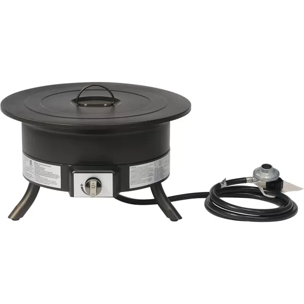 Amazon Basics 19Inch 55000 BTU Round Portable Propane Gas Fire Pit with Carry StrapPortable Propane Gas Fire Pit  19 Inch