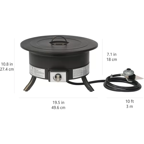 Amazon Basics 19Inch 55000 BTU Round Portable Propane Gas Fire Pit with Carry StrapPortable Propane Gas Fire Pit  19 Inch