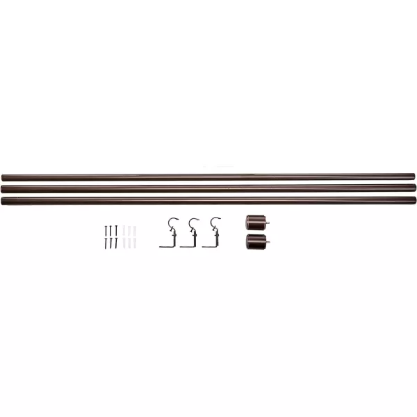 Amazon Basics 1Inch Curtain Rod with Cap Finials 72 to 144 NickelBronze 72 to 144 1Inch Rod