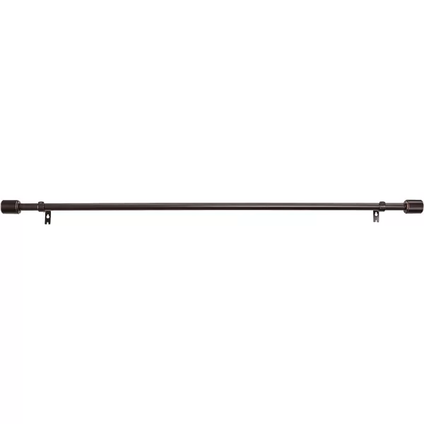 Amazon Basics 1Inch Curtain Rod with Cap Finials 72 to 144 NickelBronze 72 to 144 1Inch Rod