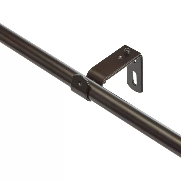 Amazon Basics 1Inch Curtain Rod with Round Finials 1Pack 72 to 144 Black58Inch Rod 28 to 48 Bronze