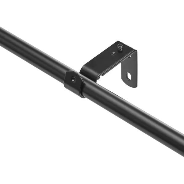 Amazon Basics 1Inch Curtain Rod with Round Finials 1Pack 72 to 144 Black58Inch Rod 48 to 88 Black