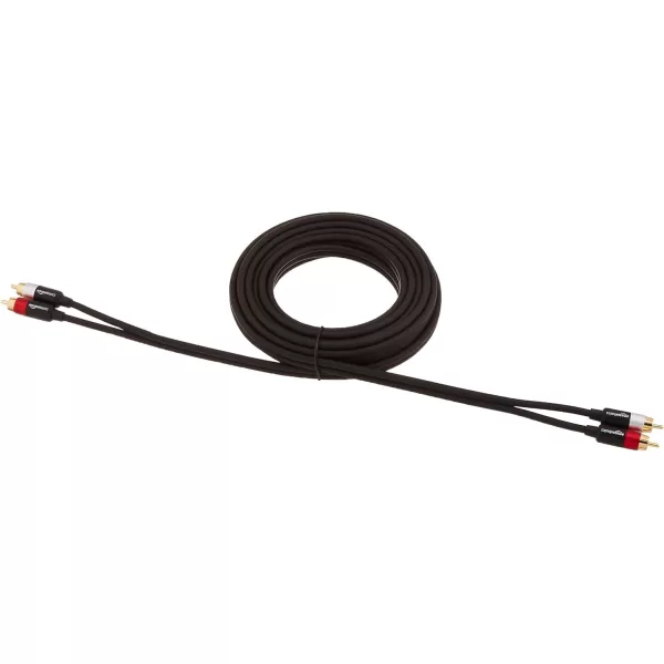 Amazon Basics 2 RCA Audio Cable for Stereo Speaker or Subwoofer with GoldPlated Plugs 4 Foot Black15 Feet