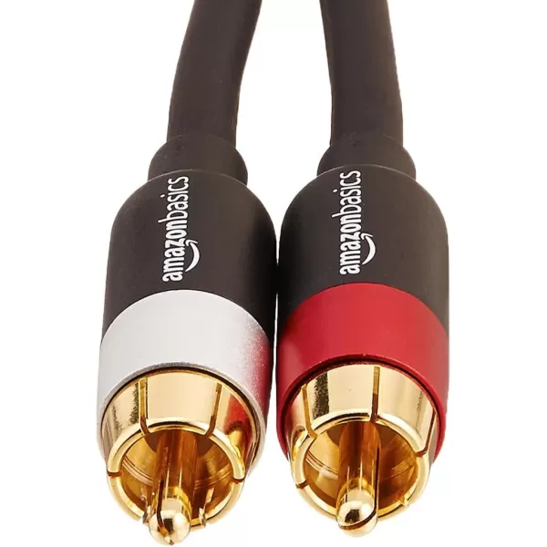 Amazon Basics 2 RCA Audio Cable for Stereo Speaker or Subwoofer with GoldPlated Plugs 4 Foot Black15 Feet