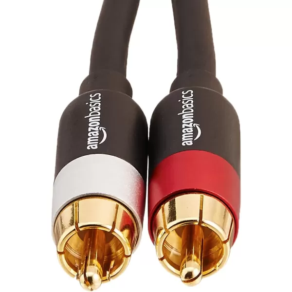 Amazon Basics 2 RCA Audio Cable for Stereo Speaker or Subwoofer with GoldPlated Plugs 4 Foot Black4 Feet