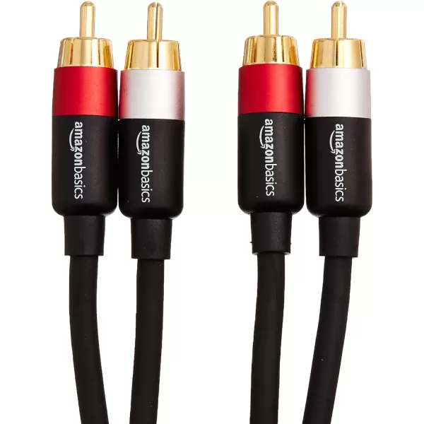 Amazon Basics 2 RCA Audio Cable for Stereo Speaker or Subwoofer with GoldPlated Plugs 4 Foot Black4 Feet