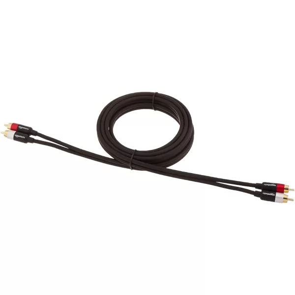 Amazon Basics 2 RCA Audio Cable for Stereo Speaker or Subwoofer with GoldPlated Plugs 4 Foot Black8 Feet