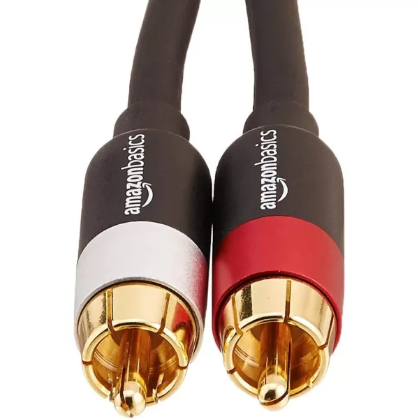 Amazon Basics 2 RCA Audio Cable for Stereo Speaker or Subwoofer with GoldPlated Plugs 4 Foot Black8 Feet