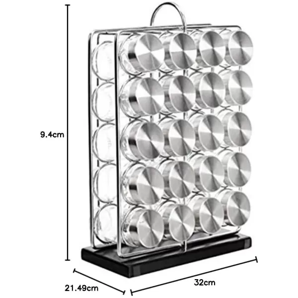 Amazon Basics 20 Jars Spice Organizer Rack Silver20 Jars