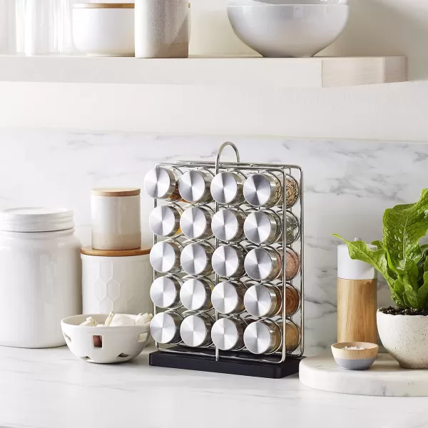 Amazon Basics 20 Jars Spice Organizer Rack Silver20 Jars