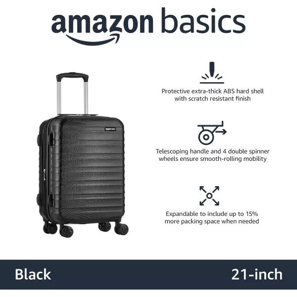 Amazon Basics 20Inch Hardside Spinner BlackBlack 20inch