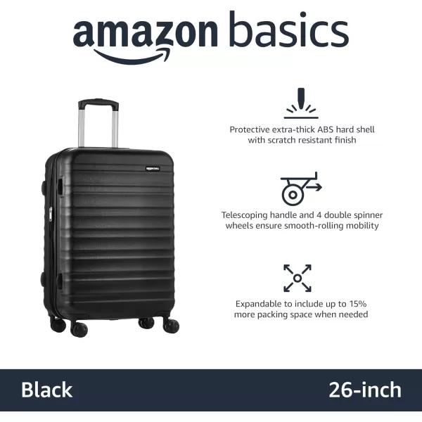 Amazon Basics 20Inch Hardside Spinner BlackBlack 24inch