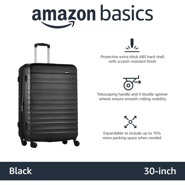 Amazon Basics 20Inch Hardside Spinner BlackBlack 28inch