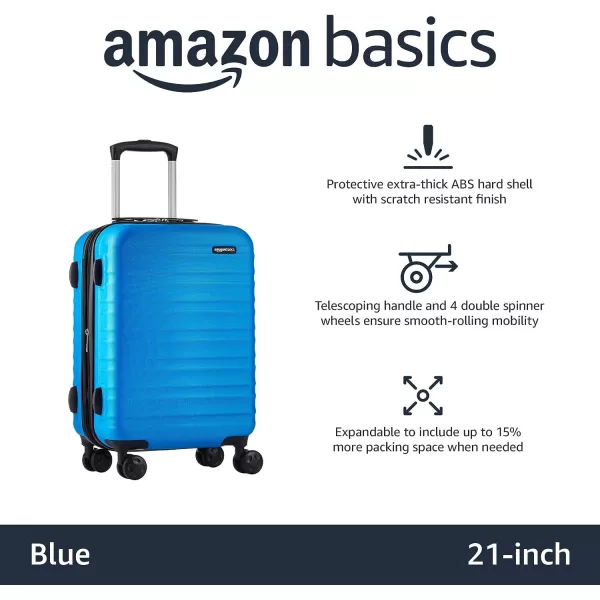 Amazon Basics 20Inch Hardside Spinner BlackLight Blue 20inch