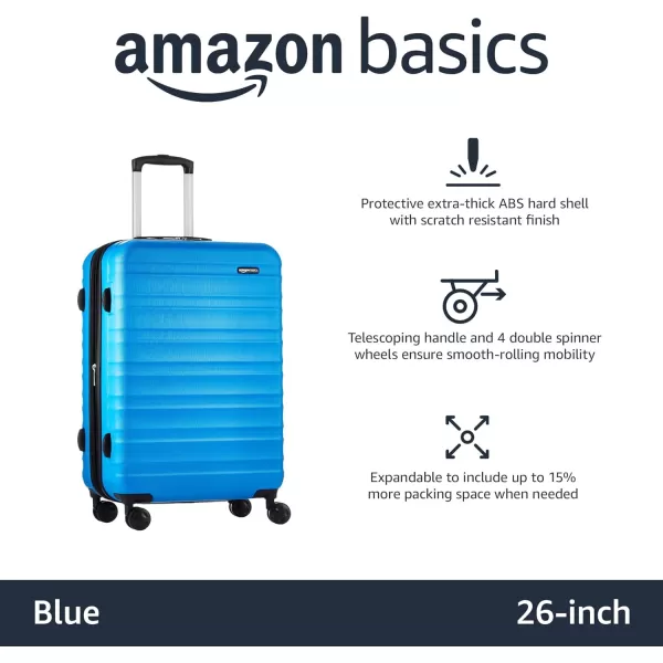 Amazon Basics 20Inch Hardside Spinner BlackLight Blue 24inch