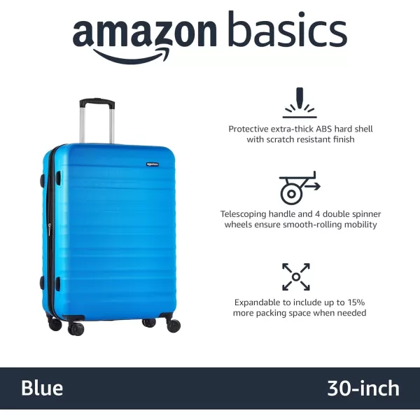 Amazon Basics 20Inch Hardside Spinner BlackLight Blue 28inch