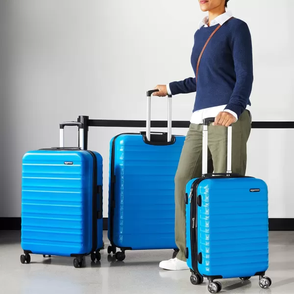 Amazon Basics 20Inch Hardside Spinner BlackLight Blue 3piece Set