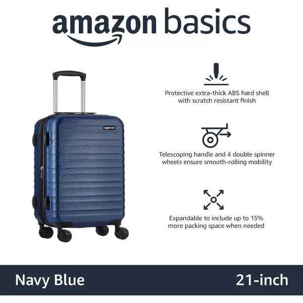 Amazon Basics 20Inch Hardside Spinner BlackNavy Blue 20inch