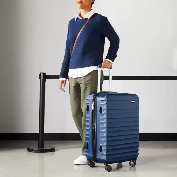 Amazon Basics 20Inch Hardside Spinner BlackNavy Blue 24inch