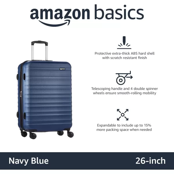 Amazon Basics 20Inch Hardside Spinner BlackNavy Blue 24inch