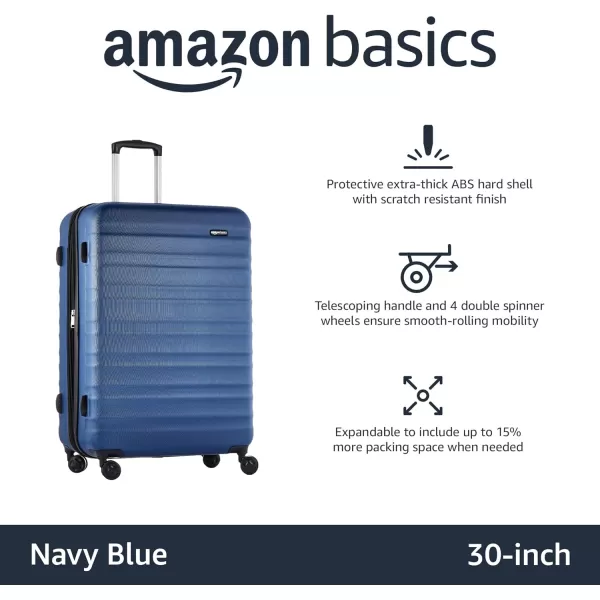 Amazon Basics 20Inch Hardside Spinner BlackNavy Blue 28inch