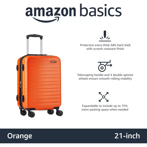 Amazon Basics 20Inch Hardside Spinner BlackOrange 20inch