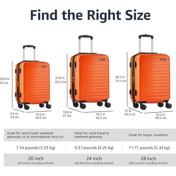Amazon Basics 20Inch Hardside Spinner BlackOrange 20inch