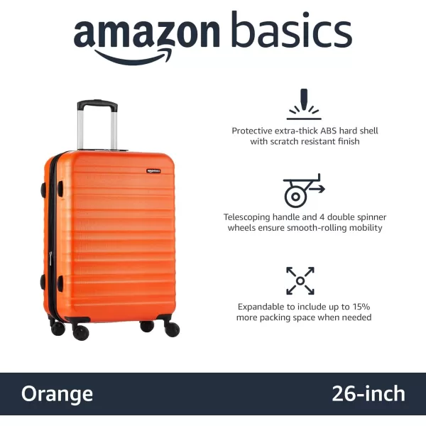 Amazon Basics 20Inch Hardside Spinner BlackOrange 24inch