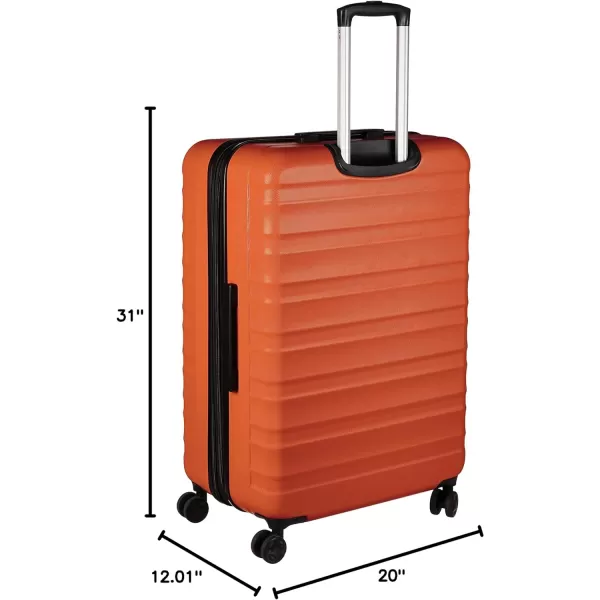 Amazon Basics 20Inch Hardside Spinner BlackOrange 3piece Set