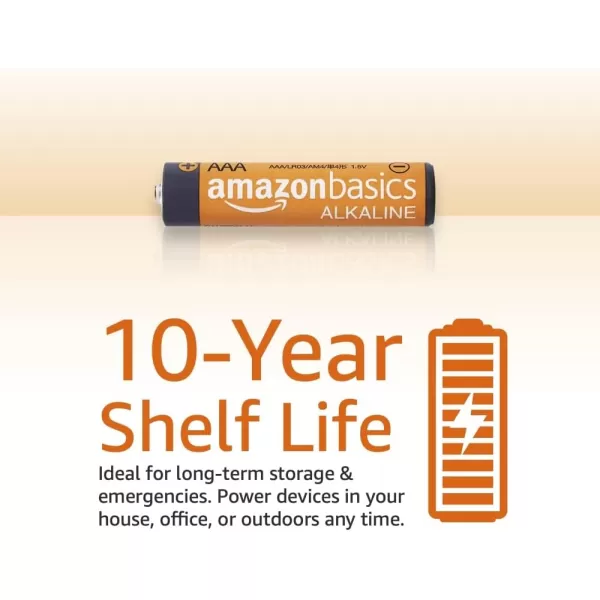 Amazon Basics 20Pack AAA Alkaline HighPerformance Batteries 15 Volt 10Year Shelf Life20 Count Pack of 1