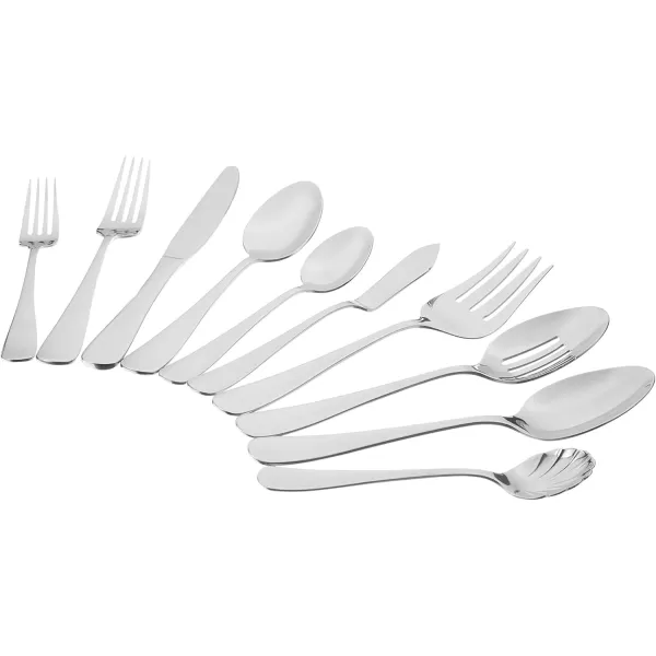 Amazon Basics 20Piece Stainless Steel Flatware Set with Round Edge Service for 4 Silver45Piece Round Edge